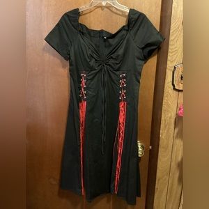 Gothic style black renaissance dress